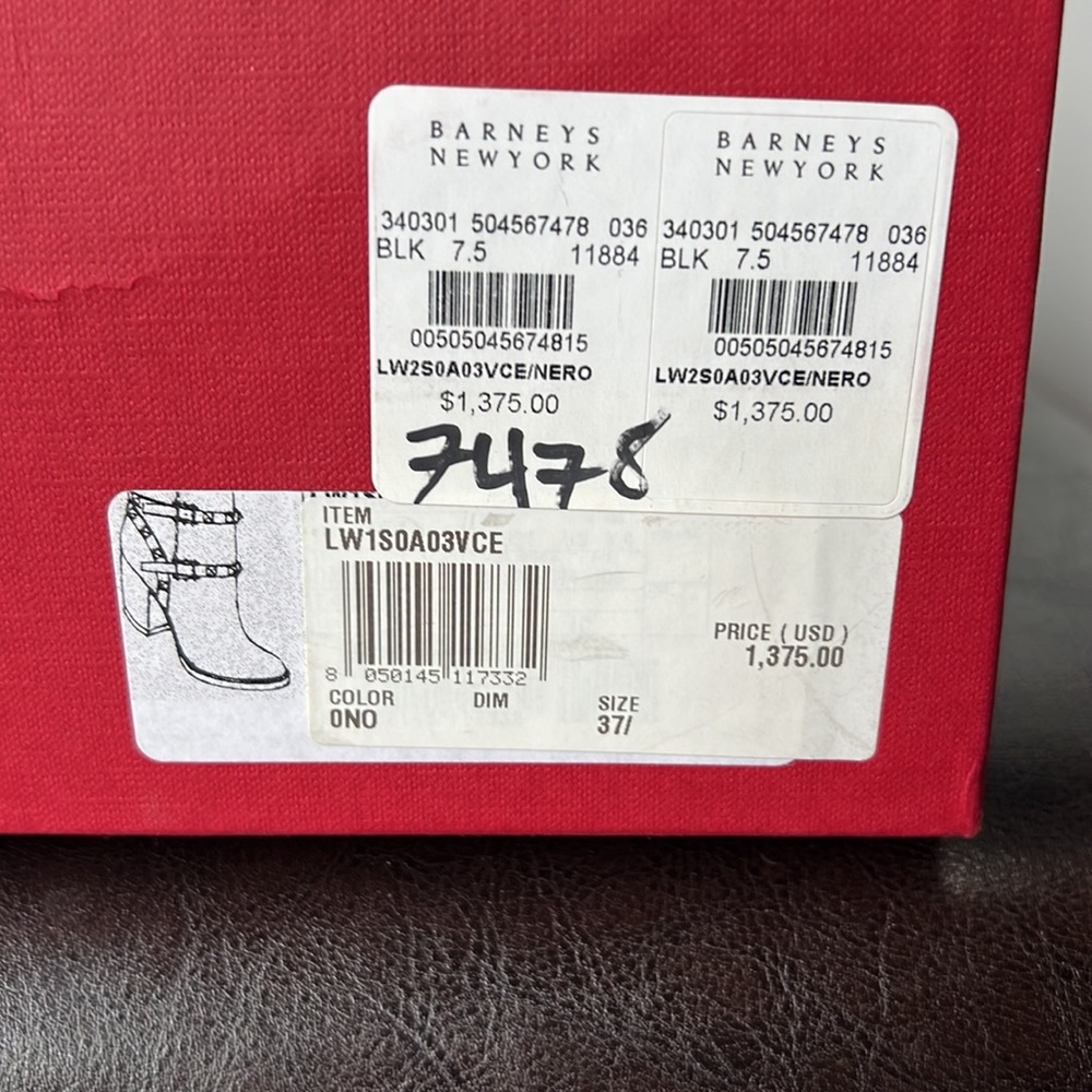 NIB Valentino Rockstud Buckle Wrap Leather Boots 37.5 - Picture 13 of 16